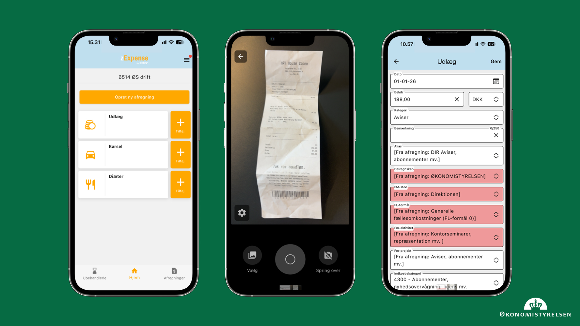 mockup af app løsningen i RejsUd med zExpense 